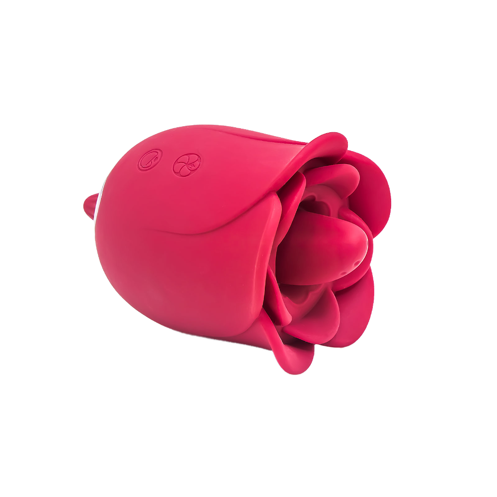 "RUBBY" Liquid Silicone Clit Licking Tongue Vibrator Rose