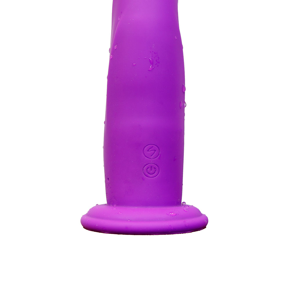 "GRIPPY" Liquid Silicone 360° Rotating Head & Suction-cup Remote Control Rabbit Vibrator
