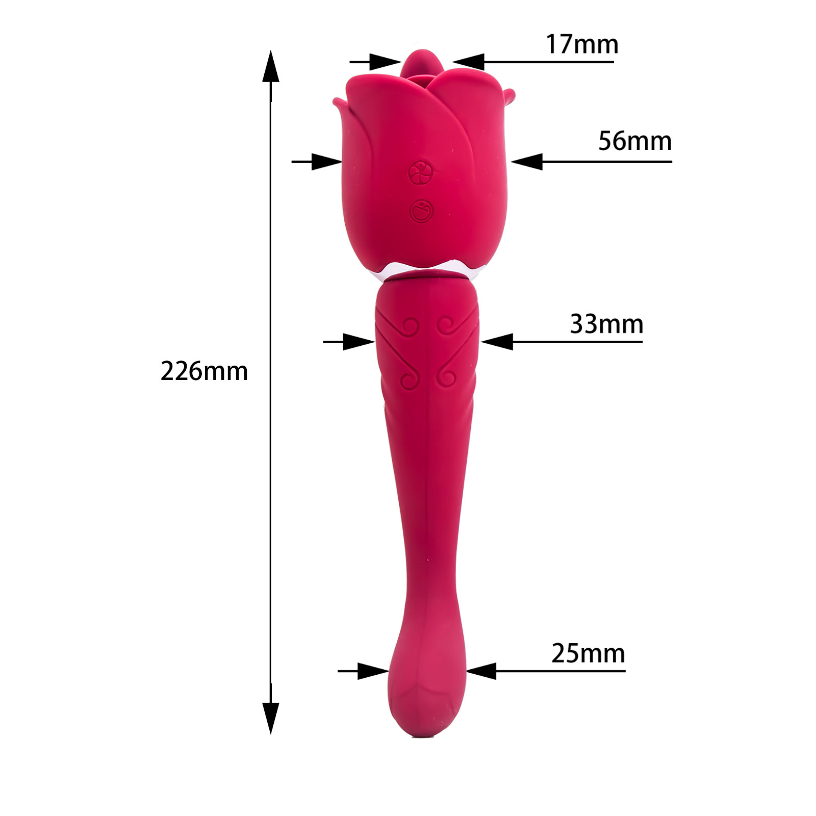 „DARCEY“ Flüssigsilikon-Klitorisleckender & G-Punkt-Vibrator Rose