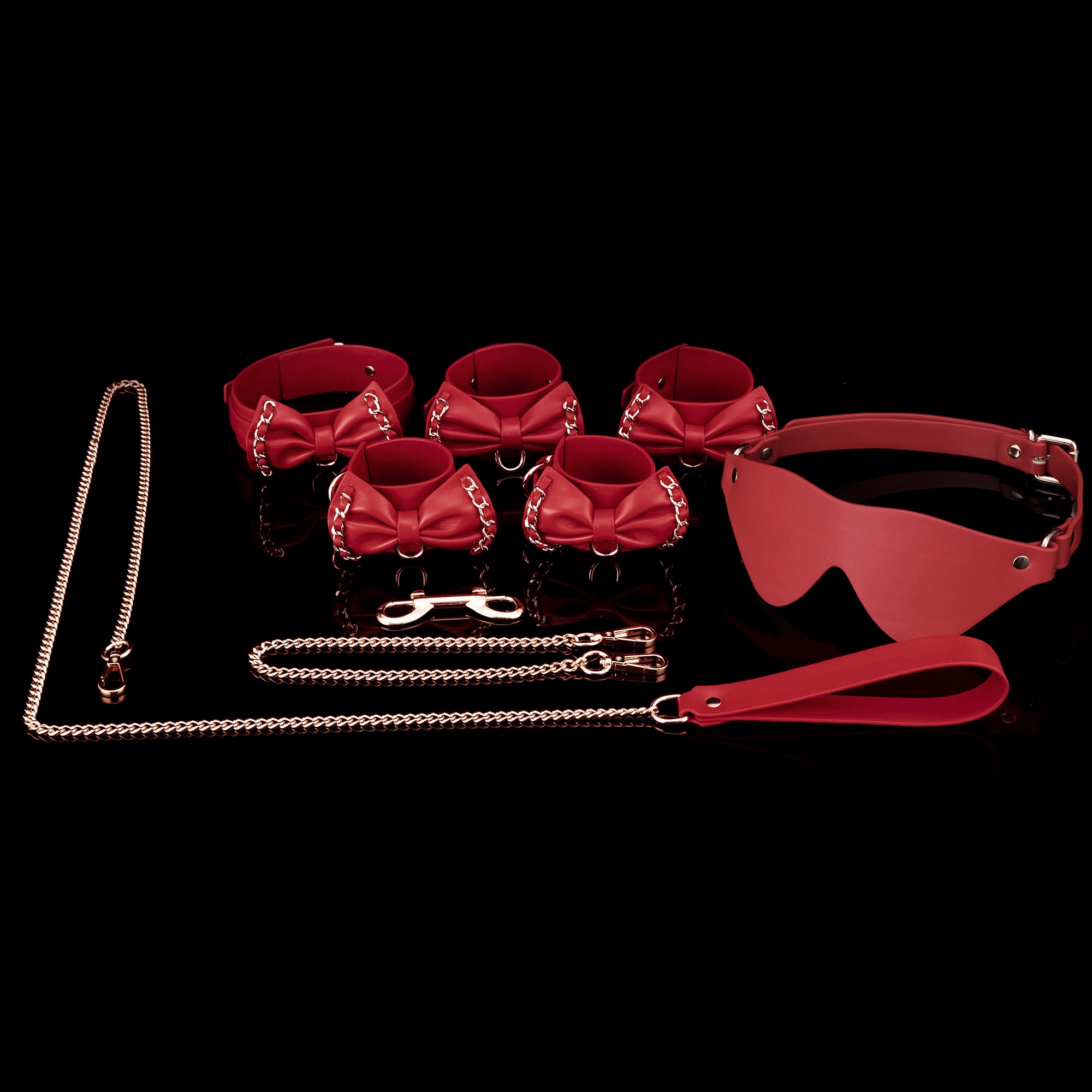 „W NIEJ” Czerwony zestaw bondage, 9 części
