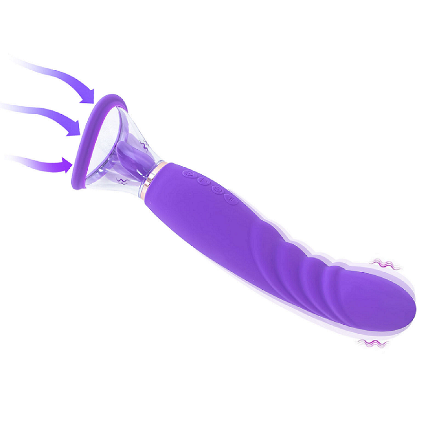 Suction Pump & Clit Licking + G-Spot Vibrator Sex Toy